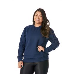 Moletom Feminino Gola Careca Azul Marinho - CARECA... - CHIELLA