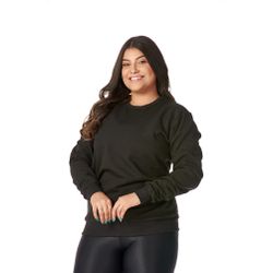 Moletom Feminino Gola Careca Preto - CARECA-FEM-PR... - CHIELLA