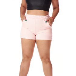 Short Feminino Moletinho Rosa Bebe Curto - SHORT-... - CHIELLA