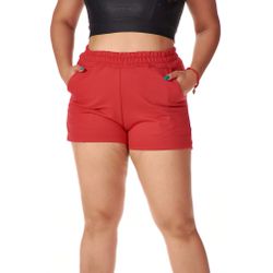 Short Feminino Moletinho Vermelho Curtinho - SHOR... - CHIELLA