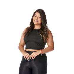 Cropped Feminino de Amarrar nas Costas Preto P - C... - CHIELLA