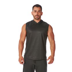 Regata Masculina Preta Capuz Oversized Longline -... - CHIELLA