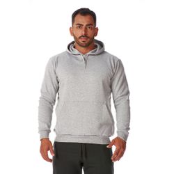 Blusa de Frio Masculina Cinza Moletom Canguru com ... - CHIELLA
