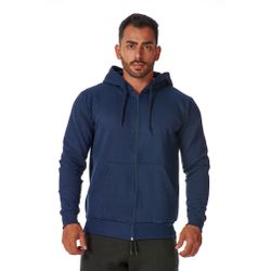 Moletom Masculino Azul Marinho com Zíper e Bolso C... - CHIELLA