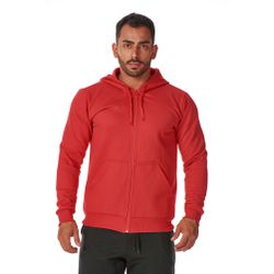 Moletom Masculino Vermelho com Zíper e Bolso Cangu... - CHIELLA