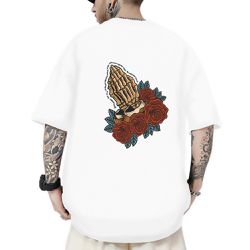 Camiseta Oversized Masculina Pai Nosso Branco - PL... - CHIELLA