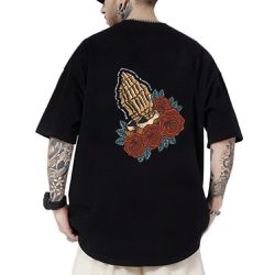 Camiseta Oversized Masculina Pai Nosso Preto - PLI... - CHIELLA