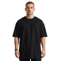 Camiseta Oversized Comum Lisa Elegante Preto - PLI... - CHIELLA