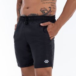 Short Praia Tactel Preto Masculino Liso Masculino