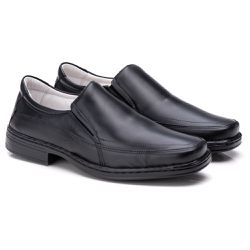 Sapato Comfort Masculino Em Couro Preto - 008SE - Ranster Confort