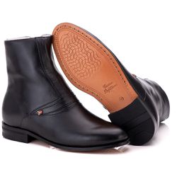 Bota Masculina Em Couro Mestiço Preto Comfort - 65... - Ranster Confort