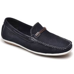 Mocassim Comfort Masculino em Couro Azul - J300 - Ranster Confort