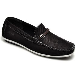 Mocassim Comfort Masculino em Couro Preto - J300 - Ranster Confort