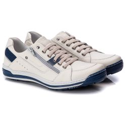 Sapatênis Masculino Gelo/Azul Comfort - 3015 - Ranster Confort