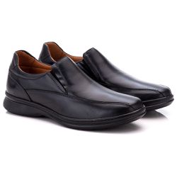 Sapato Social Comfort Masculino em Couro Preto - ... - Ranster Confort