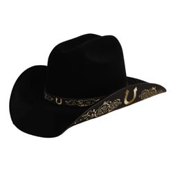 Chapéu Country Amuleto Preto Aba 10 Aveludado Unis... - CLUB 21 COUNTRY