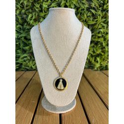Colar Corrente Feminino Cor Dourado Detalhe Esmalt... - CLUB 21 COUNTRY