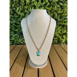 Colar Corrente Feminino Cor Dourado Detalhe Esmalt... - CLUB 21 COUNTRY