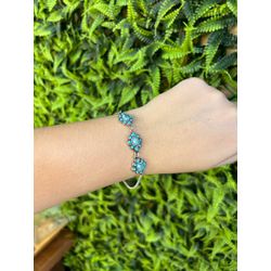 Pulseira Prata Detalhe Esmaltado com Regulagem - ... - CLUB 21 COUNTRY