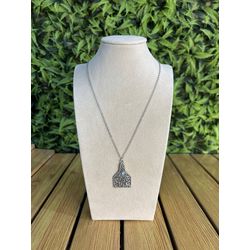 Colar Corrente Feminino Cor Prata Detalhe Esmaltad... - CLUB 21 COUNTRY