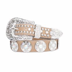 Cinto Country Creme Metal Detalhe Redondo - CINTO2 - CLUB 21 COUNTRY