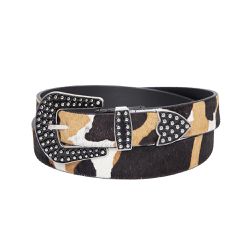 Cinto Animal Print Vaca Fivela Metal - CINTO27 - CLUB 21 COUNTRY