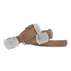 Cinto Boho Chic Marrom Detalhe Pedra Turquesa - C... - CLUB 21 COUNTRY