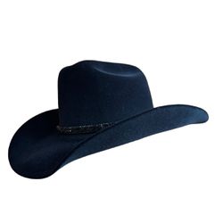 Chapéu Country Diamond Aba 10 Preto com Bandinha P... - CLUB 21 COUNTRY