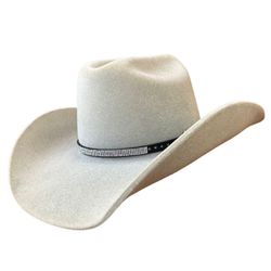 Chapéu Country Diamond Aba 10 Gelo com Bandinha de... - CLUB 21 COUNTRY