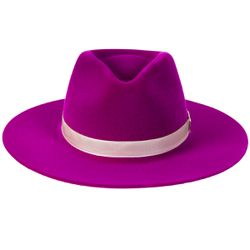 Chapéu Fedora Unissex Pink com Bandinha de Cetim A... - CLUB 21 COUNTRY