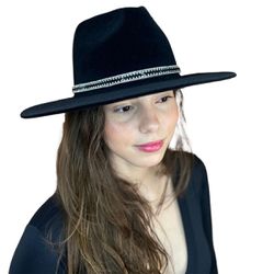 Chapéu Fedora Shine Preto Aba Média Reta 7,5 cm - ... - CLUB 21 COUNTRY