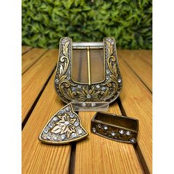Conjunto de Fivela Country Cowgirl Strass - FIVEL... - CLUB 21 COUNTRY