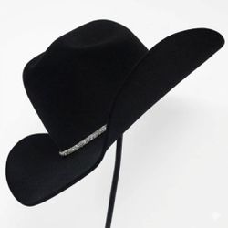 Chapéu Country Diamond Aba 10 Preto com Bandinha B... - CLUB 21 COUNTRY