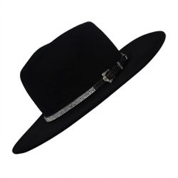 Chapéu Fedora Shine Preto Aba Média Reta 7,5 cm - ... - CLUB 21 COUNTRY