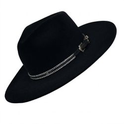 Chapéu Fedora Shine Preto Aba Média Reta 7,5 cm - ... - CLUB 21 COUNTRY