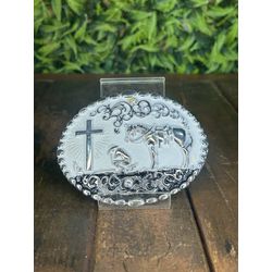 Fivela Country Cowboy Unissex Branca de Cavalo - F... - CLUB 21 COUNTRY