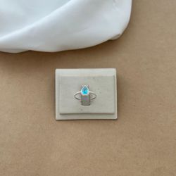 ANEL ZIRCÔNIA GOTA ÁGUA MARINE GALERIA CRAVEJADA G... - Pratas Pomposa