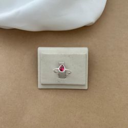 ANEL ZIRCÔNIA GOTA RUBI GALERIA CRAVEJADA GARRAS -... - C Martiniano Joias