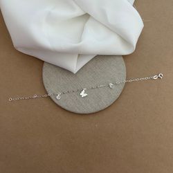PULSEIRA 1 BORBOLETA ORIGAME 2 CORAÇÕES ZIRCÔNIA C... - Paraíso da Prata