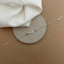 Pulseira 1 Trevo Zirconia Cristal e 2 Rubi Com Bor... - C Martiniano Joias
