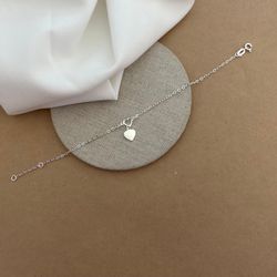 PULSEIRA 1 CORAÇÃO E 1 CHEIO LISO PENDURADO ELOS O... - Paraíso da Prata