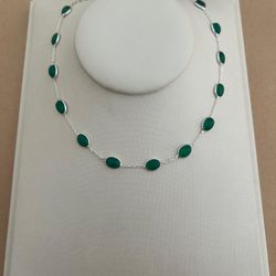 COLAR PEDRA NATURAL OVAL JADE VERDE - 27255 - C Martiniano Joias