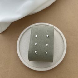 TRIO MINI ZIRCONIA CRISTAL/ESTRELA E LUA DE TARRAX... - C Martiniano Joias