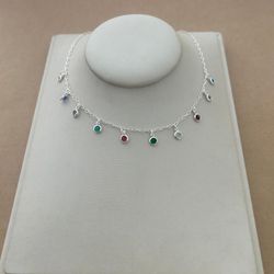 CHOKER 7 ZIRCÔNIA COLORS REDONDAS PENDURADAS ELOS ... - C Martiniano Joias