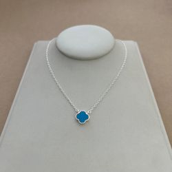 COLAR TREVO DE 4 FOLHAS AZUL ELOS OVAIS - 24569E - C Martiniano Joias