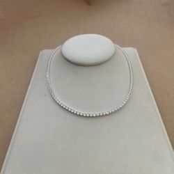 Choker Riviera Zircônia Cristal 3mm - 38cm Extenso... - C Martiniano Joias