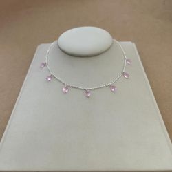 CHOKER 7 GOTAS ZIRCÔNIAS ROSA ELOS FINOS - 26448 - C Martiniano Joias
