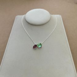 Colar 2 Zircônias Retângular e Gota Veneziana - 2... - C Martiniano Joias