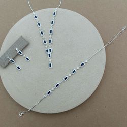 BRINCO COLAR PULSEIRA COM ZIRCÔNIA RETANGULAR SAFI... - C Martiniano Joias