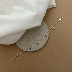PULSEIRA 5 GOTAS PEQUENAS ZIRCÔNIA ROSA PENDURADAS... - C Martiniano Joias